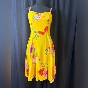 OLD NAVY Yellow Floral Fit & Flare Cami Dress s1